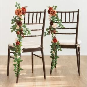 18 Ling's Moment Sunset Terracotta Hanging Chair Floral Decorations